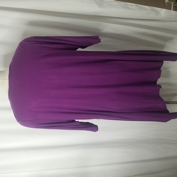 ULLA POPKIN PURPLE DRAPED  FRONT TUNIC SIZE 16/ 18 - Picture 3 of 8